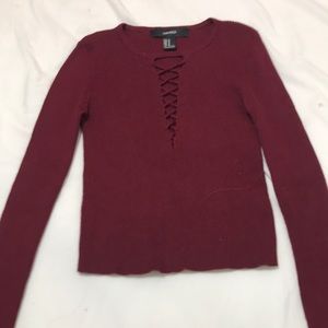 Sweater v neck cross